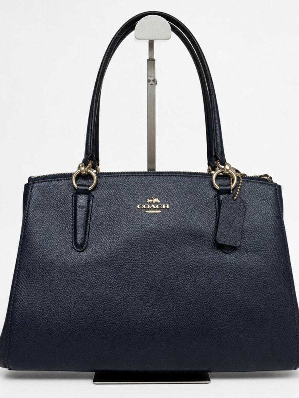 Coach Coach Christie Carryall Large Navy Blue Leather Satchel Women's Bag